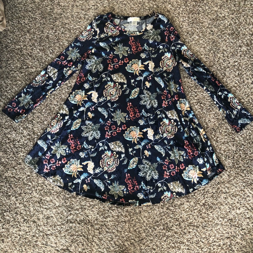 NWOT: Velvet Floral Swing Dress- Boutique🖤